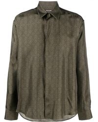 Roberto Cavalli - Monogram-Print Silk Shirt - Lyst