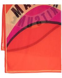 Maison Kitsuné - Écharpe En Coton À Logo Imprimé - Lyst