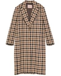 Twinset - Checked Single-Breasted Coat - Lyst