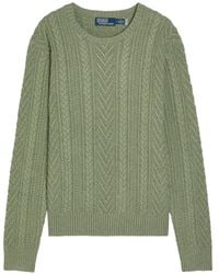 Polo Ralph Lauren - Aran-Knit Cotton-Linen Jumper - Lyst