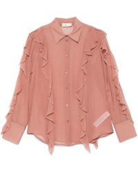 Blumarine - Ruffled Silk Shirt - Lyst