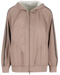 Brunello Cucinelli - Stripe Hoodie - Lyst