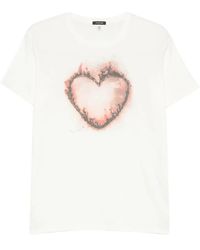 R13 - Heart-Print T-Shirt - Lyst