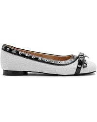 Ganni - Glitter Eyelet Detailing Ballerina Shoes - Lyst
