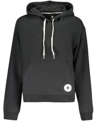 Converse - Logo-Patch Drawstring Hoodie - Lyst