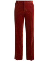Etro - Plain-Coloured Straight-Leg Cotton Velvet Trousers - Lyst