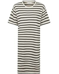 Jil Sander - Striped Short-Sleeve Midi Dress - Lyst