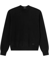 A.P.C. - Matthieu Logo-Print Crew-Neck Sweater - Lyst