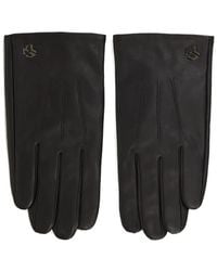 Karl Lagerfeld - Logo-Plaque Leather Gloves - Lyst