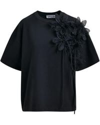 Essentiel Antwerp - T-Shirt mit Blumenverzierung - Lyst