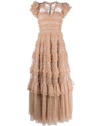 Needle & Thread - Vivian Ruffled Sequinned Gown - Lyst