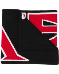 Fendi Strickschal mit Logo - Schwarz