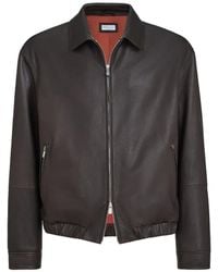 Brunello Cucinelli - Klassische Lederjacke - Lyst