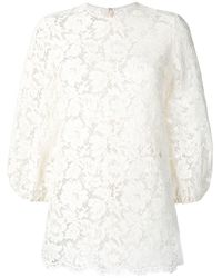 Valentino Floral Lace Blouse - White