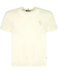 Moncler - T-Shirt À Logo Brodé Et Texture Flammée - Lyst