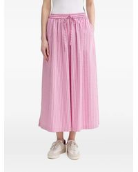 Marc O' Polo - Vertical-Stripe Drawstring Midi Skirt - Lyst