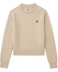 A Bathing Ape - Cable-Knit Heart Sweater - Lyst