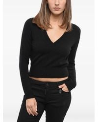 DIESEL - Logo-Detail V-Neck Sweater - Lyst