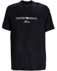 Emporio Armani - T-Shirt En Jersey À Logo Imprimé - Lyst