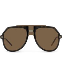 Dolce & Gabbana - Lusso Sartoriale Pilot-frame Sunglasses - Lyst