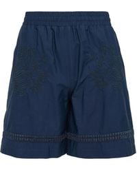 Diomene - Floral-Embroidered Shorts - Lyst