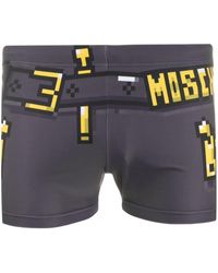 Moschino Badeshorts mit Pixel-Print - Grau