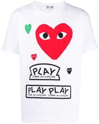 COMME DES GARÇONS PLAY - Camiseta con múltiples logos - Lyst