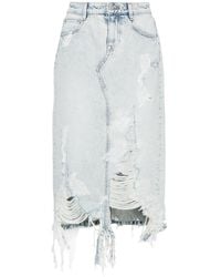 JNBY - Denim Maxi-Rok Met Patchwork Van Kant - Lyst