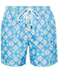Barba Napoli - Geometric-Print Swim Shorts - Lyst