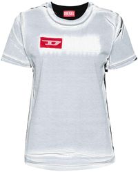 DIESEL - Creased-paint Cotton T-shirt - Lyst