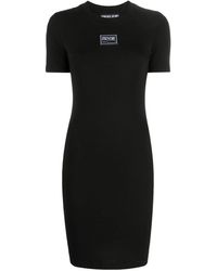 Versace - Logo Sheath Mini Dress - Lyst