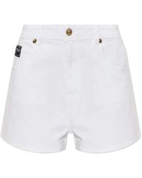 Versace Jeans Couture - Logo-Patch Denim Shorts - Lyst