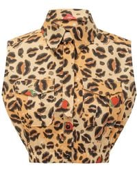 ALESSANDRO ENRIQUEZ - Animal-Print Cropped Shirt - Lyst