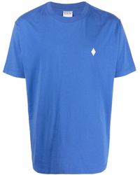 Marcelo Burlon - Cross-motif Cotton T-shirt Blue Plain - Lyst