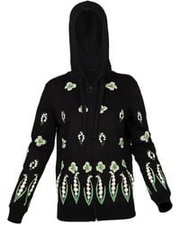 Valentino Garavani - Floral-Appliqué Zip-Up Hoodie - Lyst