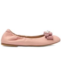 Casadei - Bow-Detail Ballet Flats - Lyst