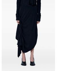 Yohji Yamamoto - Asymmetric Draped Skirt - Lyst