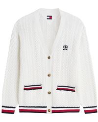 Tommy Hilfiger - Cable-Knit Embroidered Cardigan - Lyst