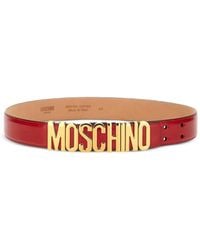 Moschino - ロゴプレート レザーベルト - Lyst