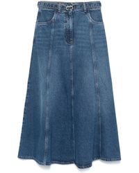 Twinset - Oval T-Belt Denim Maxi Skirt - Lyst