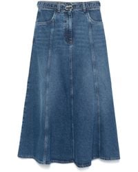 Twinset - Oval Tベルト デニム マキシスカート - Lyst
