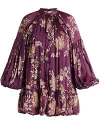 Hemant & Nandita - Savi ruffled floral mini dress - Lyst