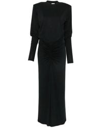 ANDAMANE - Padded-Shoulder Ruched Dress - Lyst