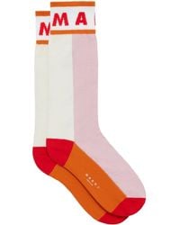 Marni - Logo-intarsia Colour-block Socks - Lyst
