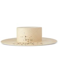 Maison Michel - Lana Studded Straw Hat - Lyst