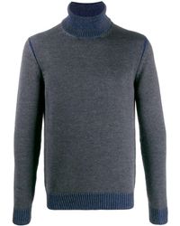 Roberto Collina Two-tone Turtleneck Jumper - Gray