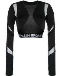 Philipp Plein - Cut-out Detail Long-sleeved Crop Top - Lyst