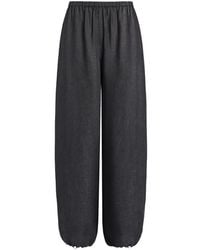 12 STOREEZ - Delave Drawstring-Cuff Linen Trousers - Lyst