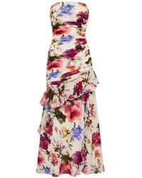 Nicholas - Viola Ruched Ruffled Maxi Dress - Lyst