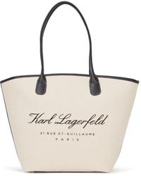 Karl Lagerfeld - Medium Hotel Karl Canvas Tote Bag - Lyst